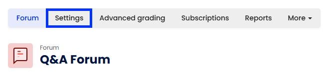 Moodle - Activity Settings Menu - Settings